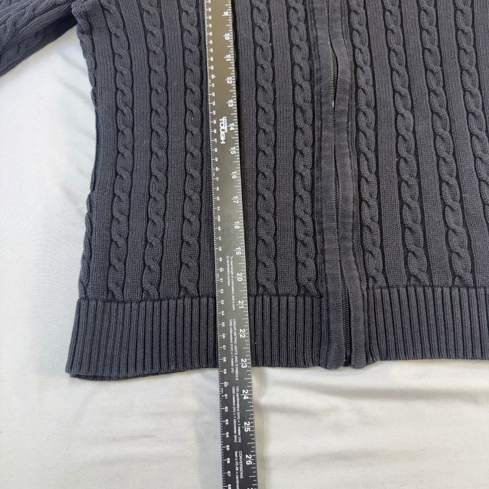 Ralph Lauren women's black Cable Knit Full Zip Crest Cardigan Sweater Large‎ - Picture 11 of 16